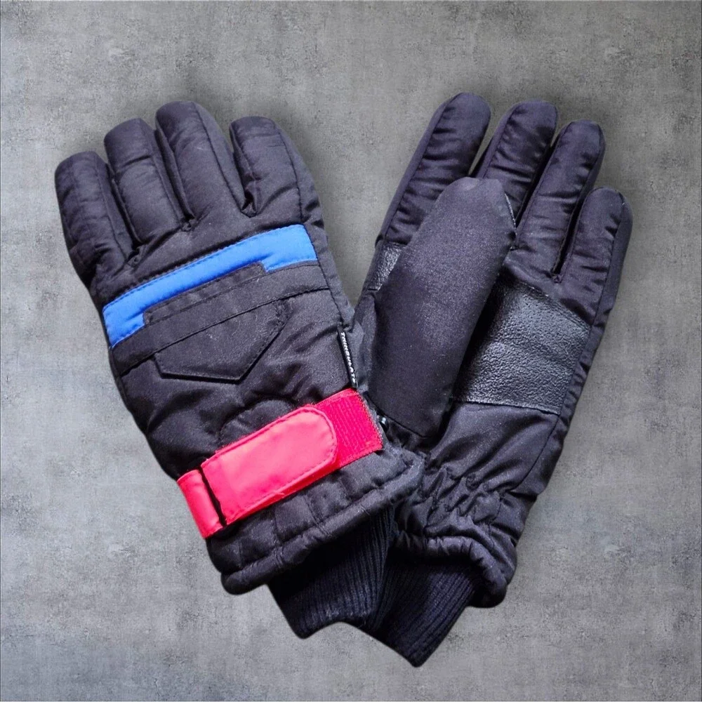 Womens Large HEAD Thinsulate Winter Gloves Black Red Blue Insulated Ski Snow